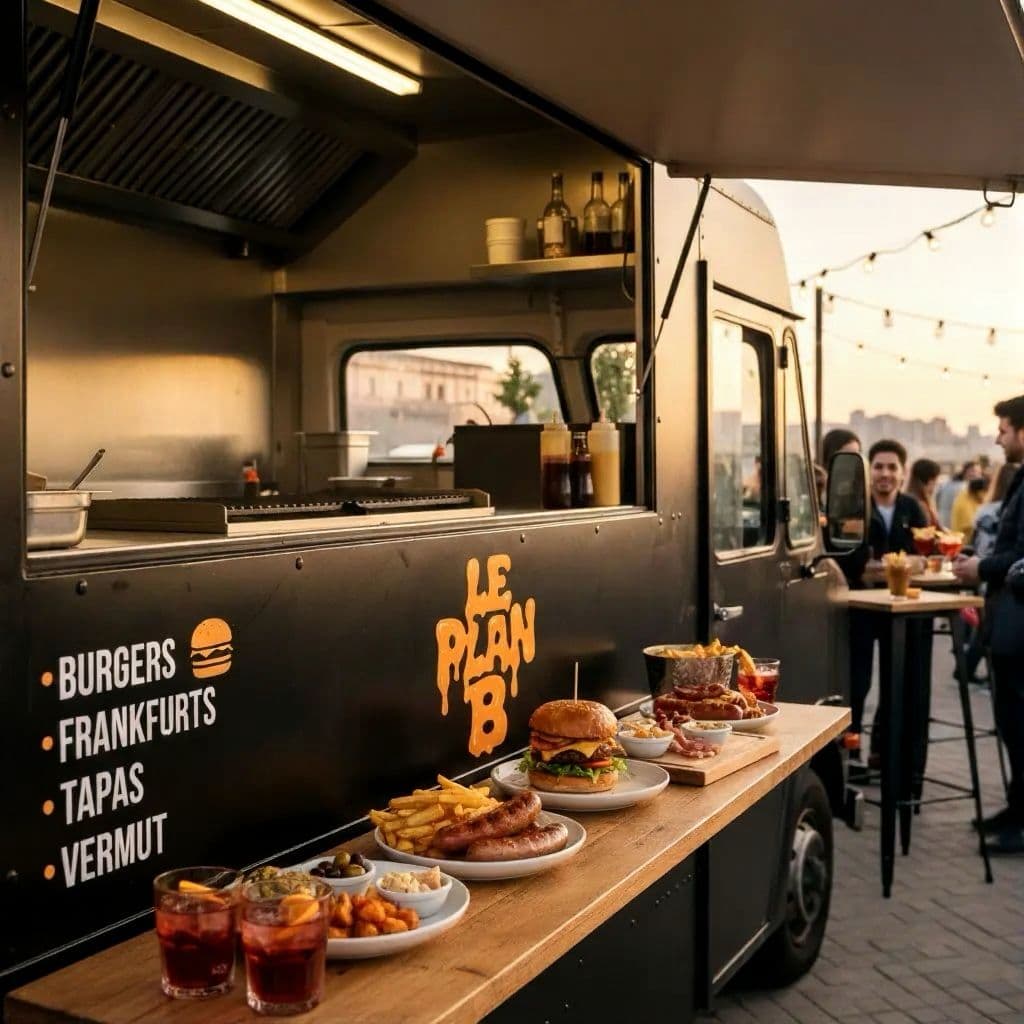 People Enjoying The Food Truck Delicious Food