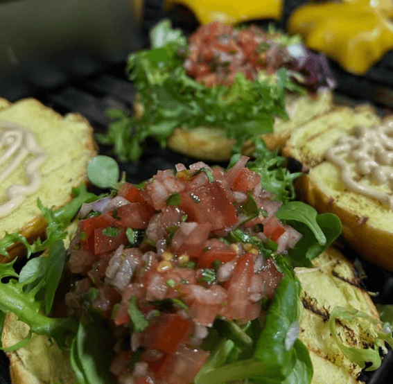 Hamburguesa vegetariana con mucho amor Le Plan B